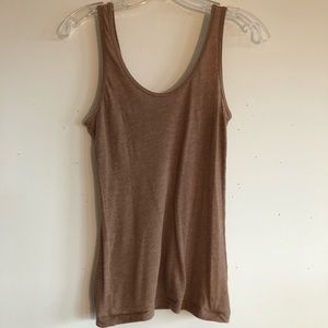 Soft brown semi sheer tank top